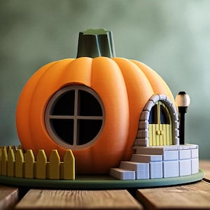 Pumpkin Fairy House Tealight Lantern – 3D Printed (Indoor PLA or Outdoor PETG Options) bild 7