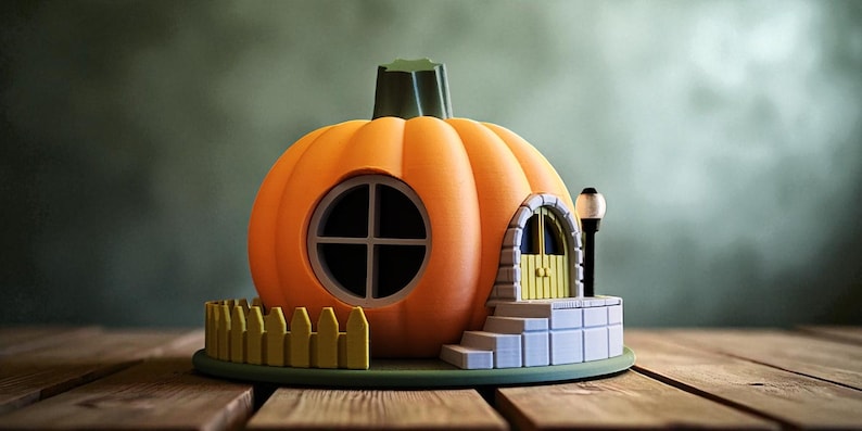 Pumpkin Fairy House Tealight Lantern – 3D Printed (Indoor PLA or Outdoor PETG Options) bild 7