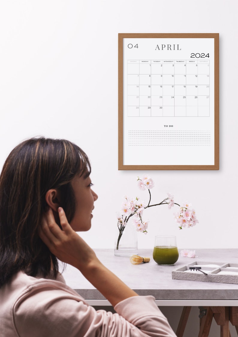Calendario 2024 imprimible PDF tamaño A4. Planificador Etsy México