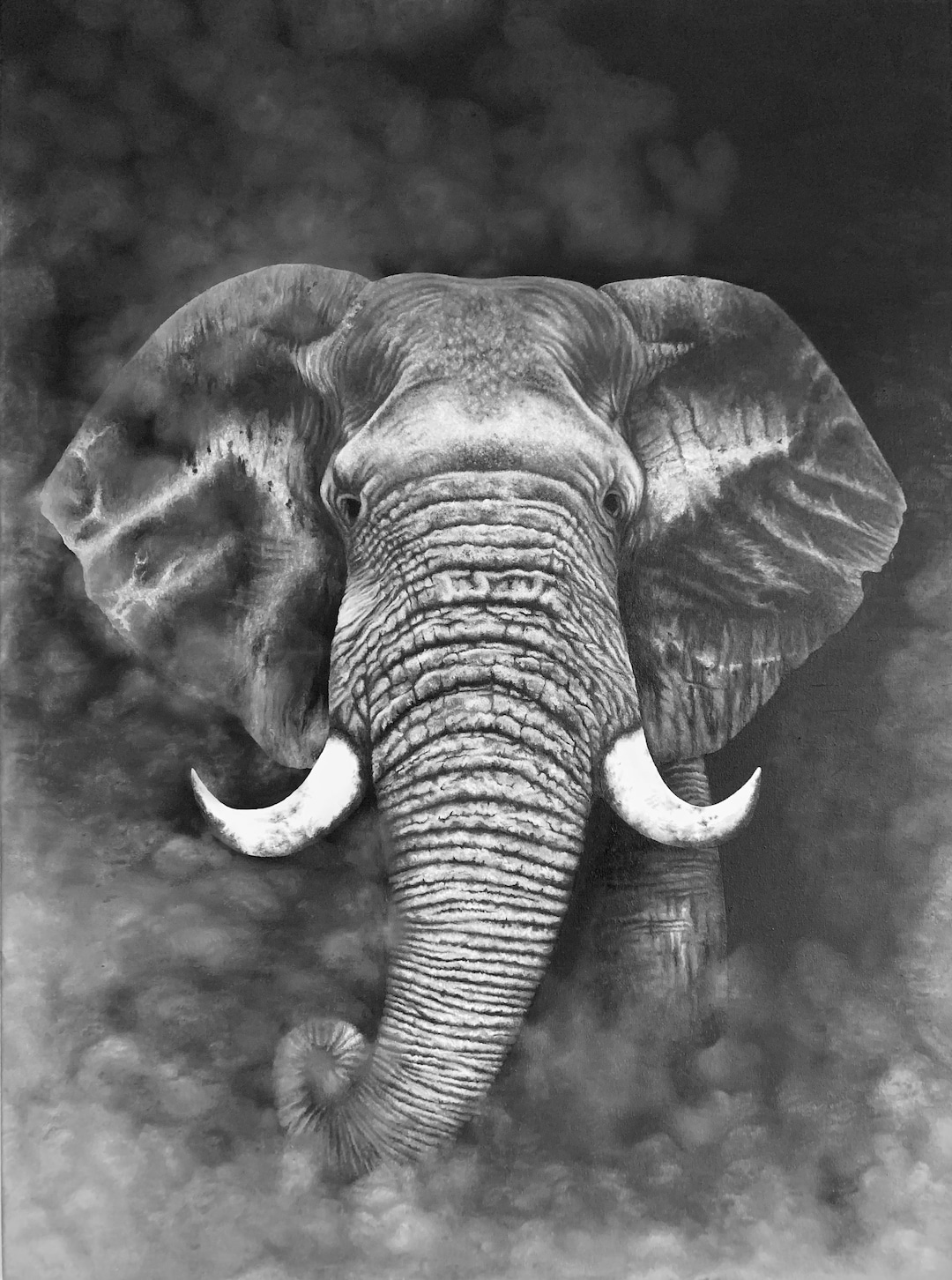 African Elephant African Art Hand Painted Art Oil On Canvas Safari african-elephant-african-art-hand-painted-art-oil-on-canvas-safari