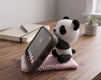 Handmade Crochet Animal Phone Holder, Cute Yarn Phone Stand, Adorable Desk Decor, Handmade Phone Rest, Unique Gift for Animal Lovers