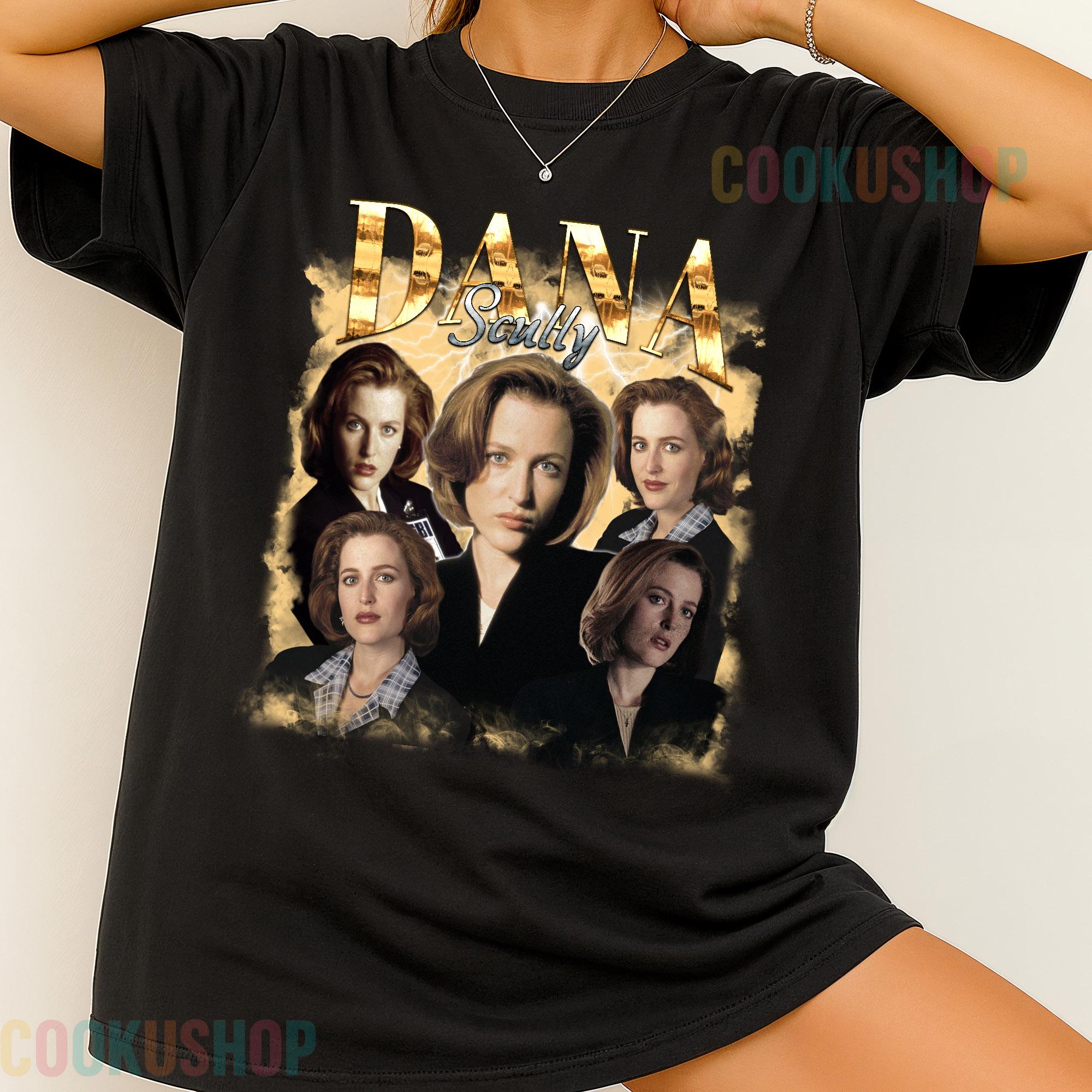 T-shirt Homme The X-Files – Many Moods Of Dana Scully – Motif Lune Et Gillian Anderson – Couleur Noire
