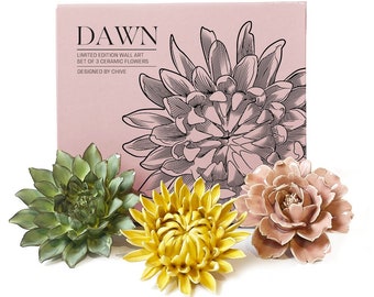 Ceramic Flower Wall Art: 3D Floral Wall Decor