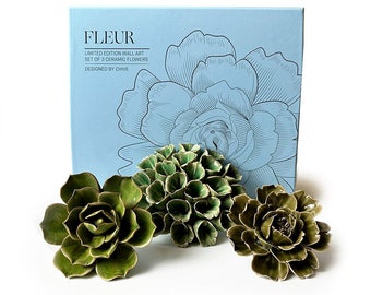 Ceramic Flower Wall-Art Box Gift - Fleur