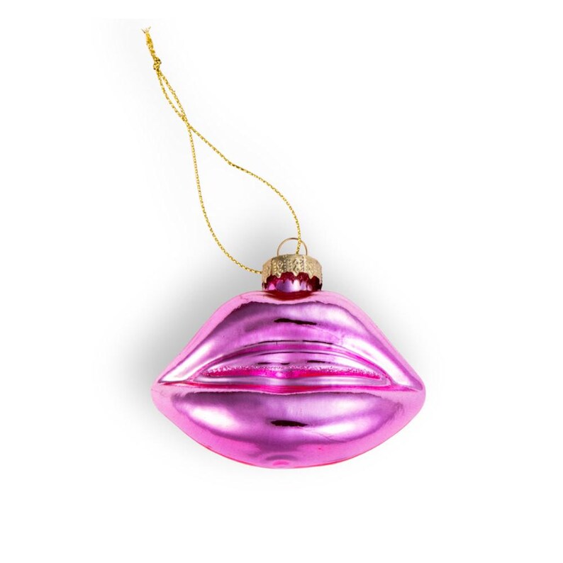 Chive Ceramics Studio Glass Lips Christmas Ornament