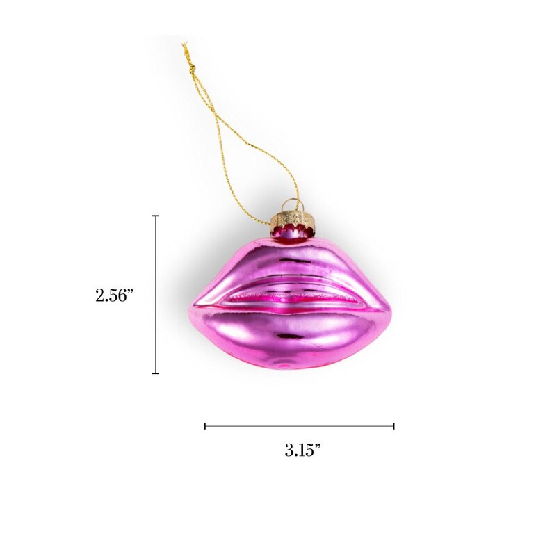 Chive Ceramics Studio Glass Lips Christmas Ornament - Thumbnail 2