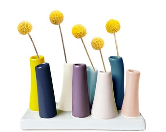 Pooley Modern Bud Vase For Flowers - Mustard