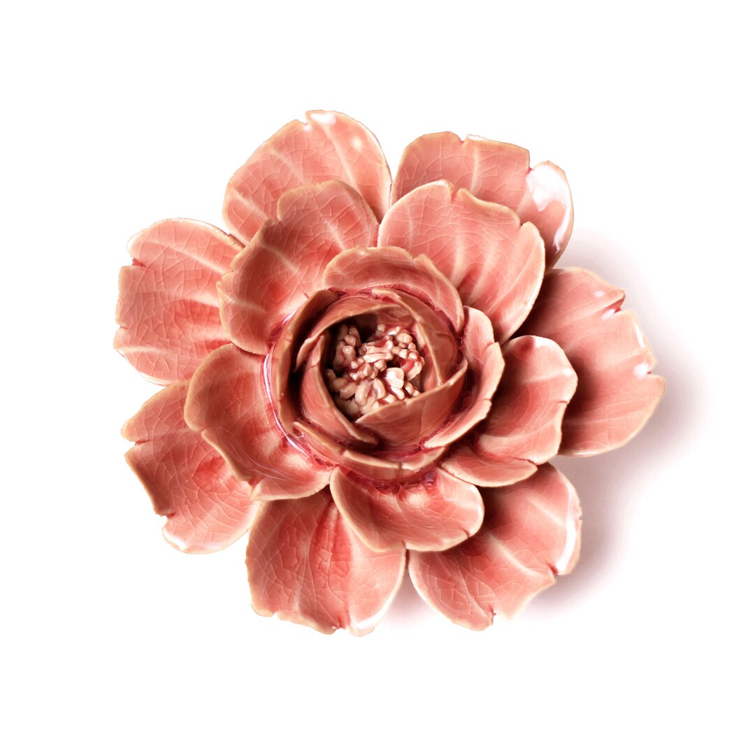 Ceramic Rose Wall Art, Pink Flower Wall Art, Floral Wall Art, Bedroom
