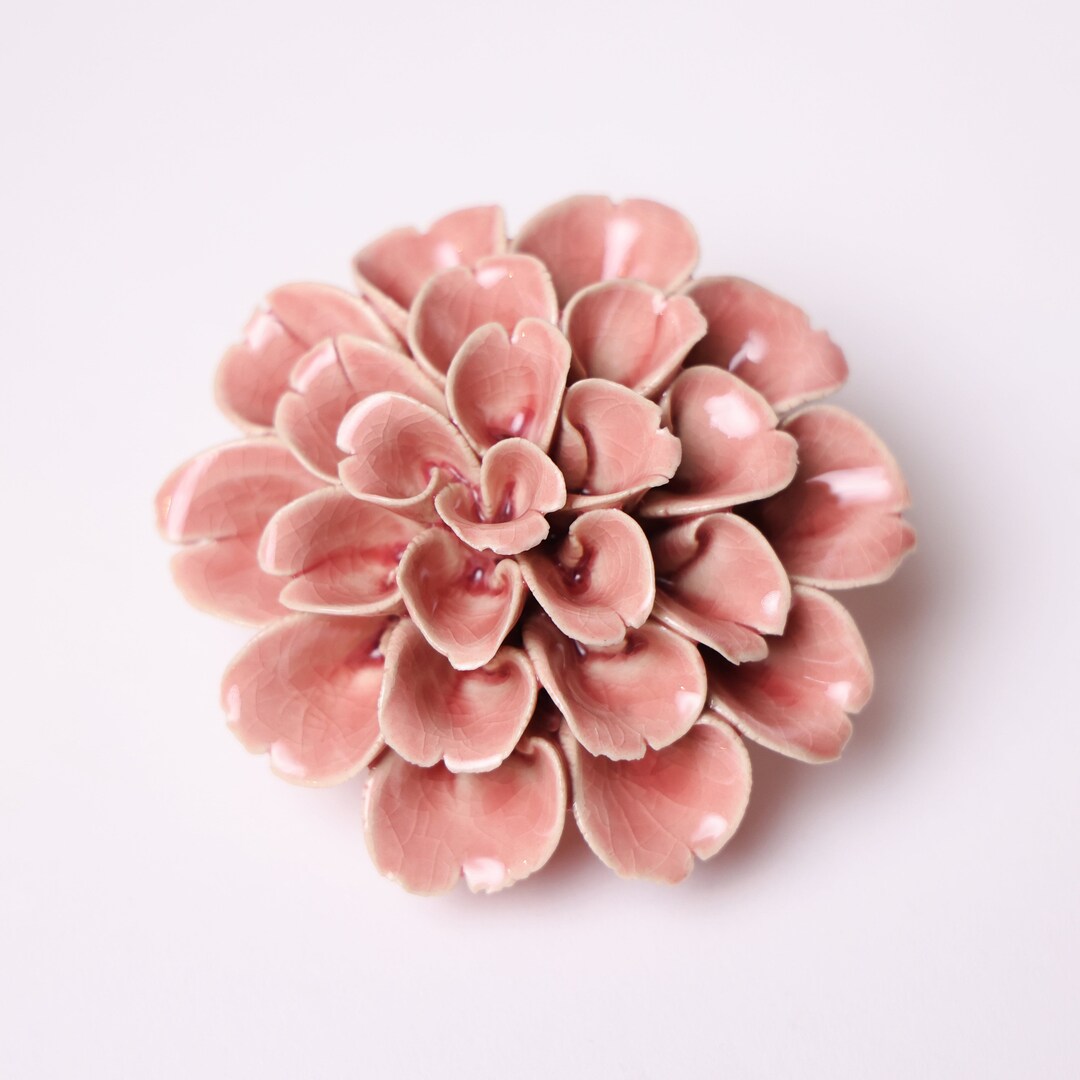 Ceramic Flower Wall Art Flower Pink 11 Etsy