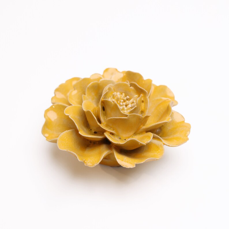Ceramic Flower Wall Art Yellow Rose Etsy