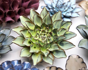 Ceramic Flower Wall Art Flower Green 8