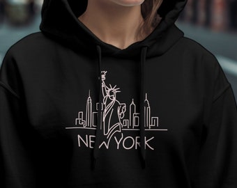 New York pullover hoodie, NYC sweatshirt, NY skyline hoodie, New York pullover, New York state hoodie, NYC crewneck, travel sweatshirt