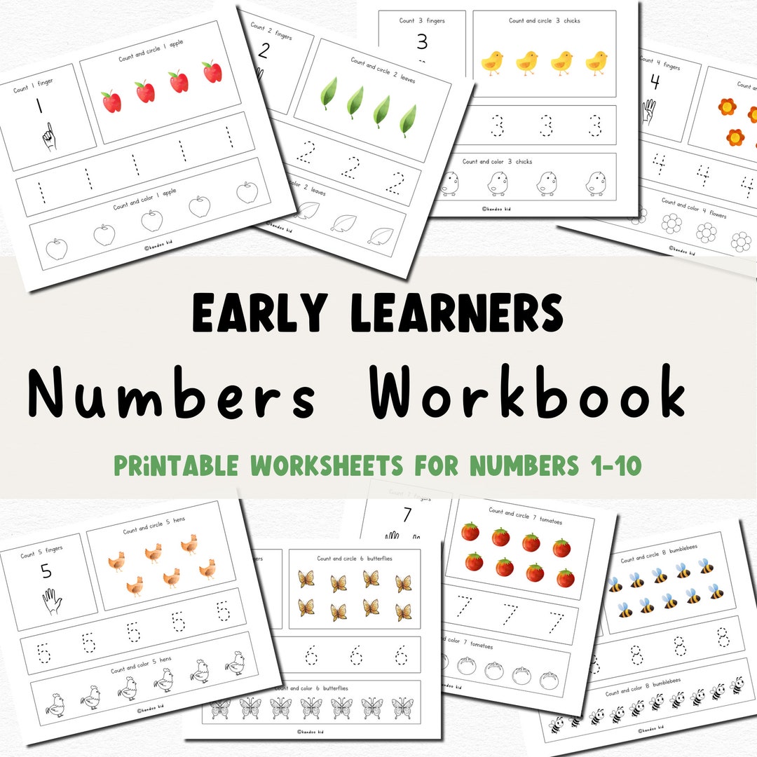 PDF Print Preschool Number Tracing Workbook Digital Worksheets for Kids ...