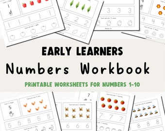 Preschool Number Tracing Worksheets - Printable Workbook for Numbers 1-10