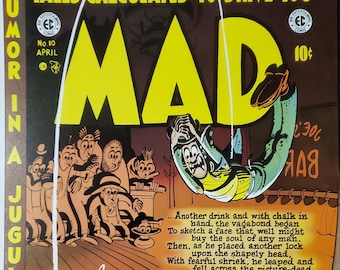 Mad # 10 Cover Re-print Approx. 9 X 12 Harvey Kurtzman Cover Art