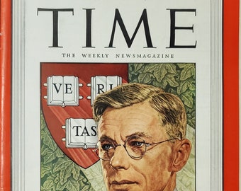 Vintage Time Magazine September 23, 1946 Harvard's James Bryant Conant