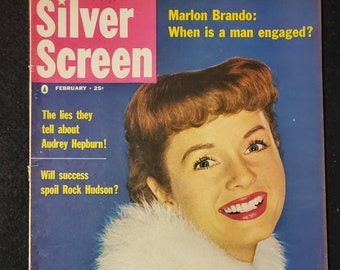 Vintage Silver Screen Magazine februari 1956 Debbie Reynolds cover