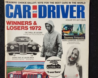 Revista Vintage Car and Driver de enero de 1973