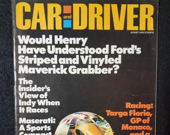 Vintage Car and Driver Magazine August 1970