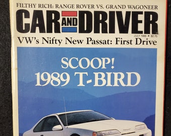 Revista Vintage Car and Driver julio de 1988