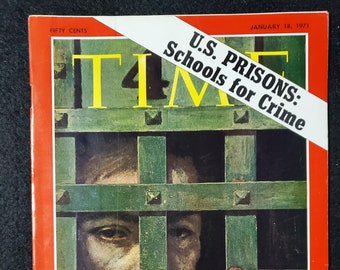 vintage Time Magazine 18 janvier 1971 Prisons américaines