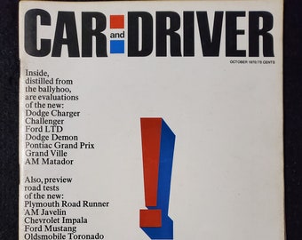 Vintage Car and Driver Magazine October 1970