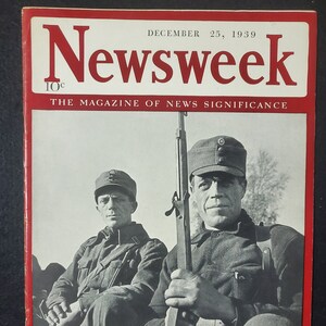 Vintage Newsweek Magazine December 25, 1939 &quot;Fighting Finns&quot;