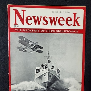 Vintage Newsweek Magazine June 3, 1940 Blitzkreig by Sea