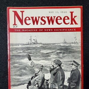 Vintage Newsweek Magazine May 13, 1940 Il Duce