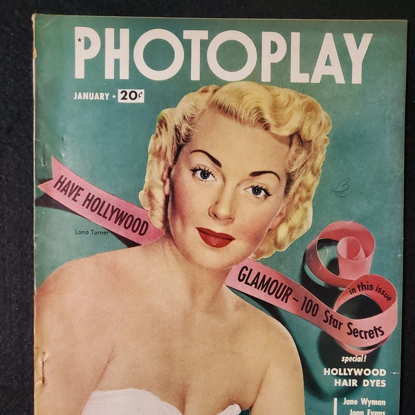 Vintage Photoplay Magazine January 1951 Lana Turner cover