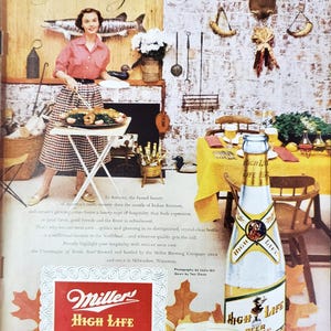 Vintage 1952 Miller High Life Beer Print Ad