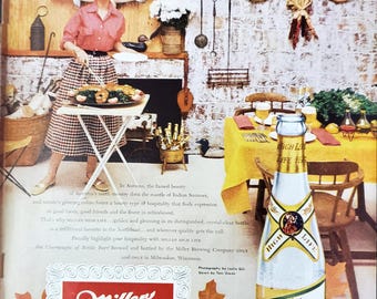 Vintage 1952 Miller High Life Beer Print Ad