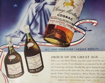 Vintage 1936 Remy Martin Cognac Print Ad - Etsy