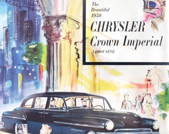 Vintage 1950 Chrysler Crown Imperial Print Ad - Etsy
