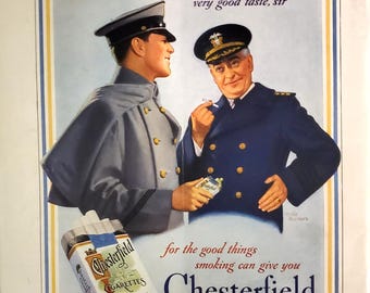 Vintage 1937 Chesterfield Cigarettes Print Ad