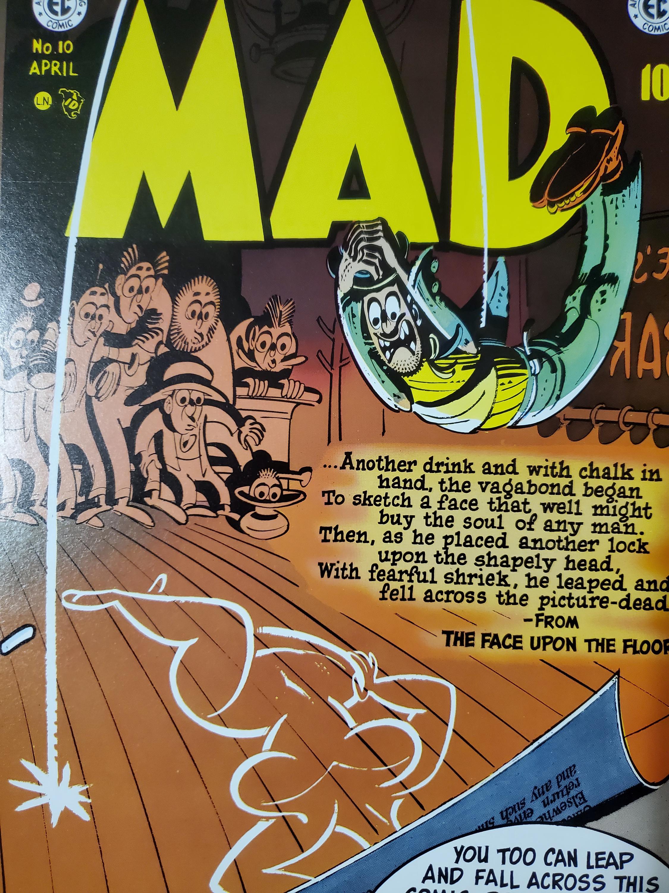 Mad # 10 Cover Re-print Approx. 9 X 12 Harvey Kurtzman Cover Art