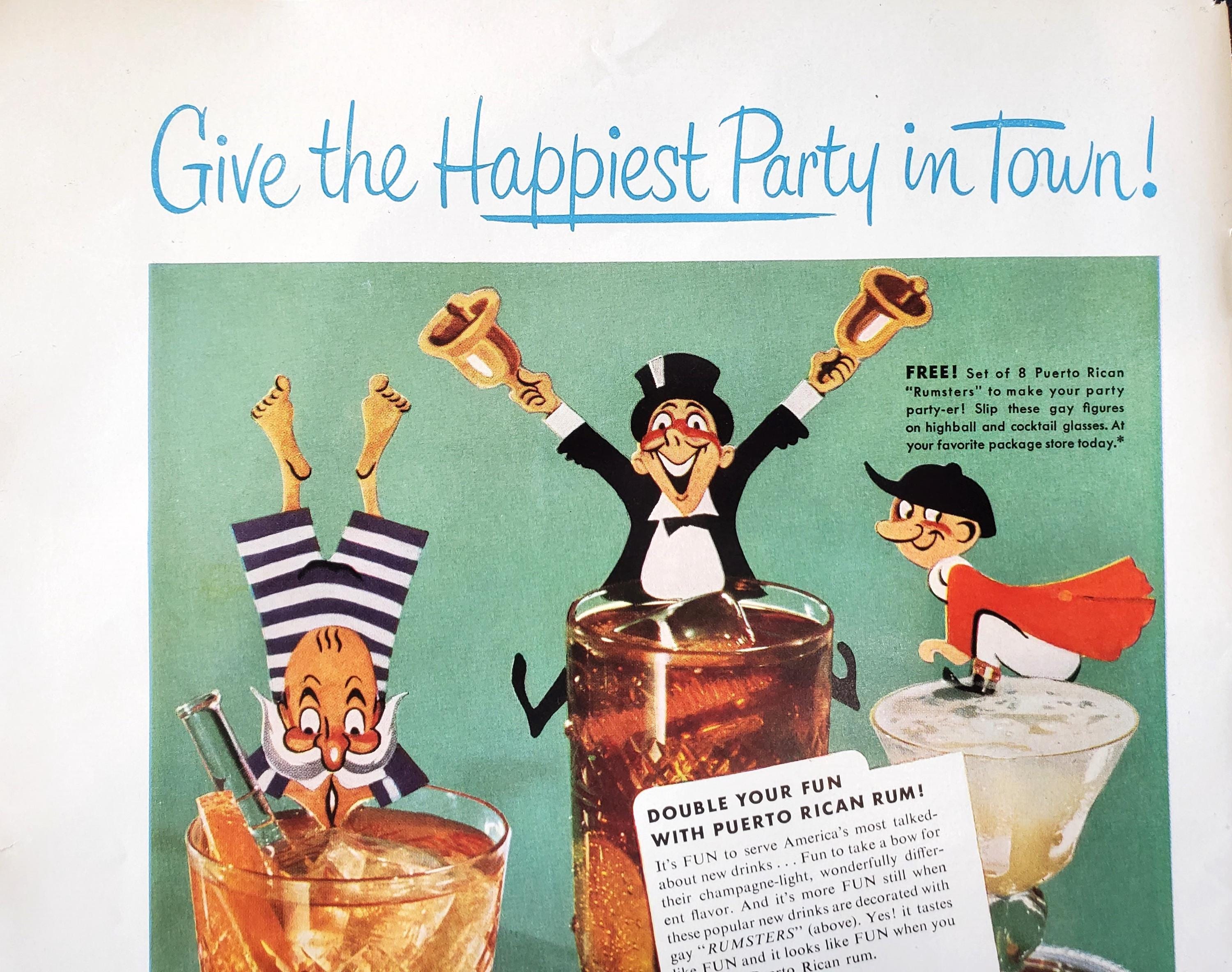 puerto rico industries 1910-1950 sugar tobacco coffee rum Vintage 1950 Rums of Puerto Rico Rum Print Ad