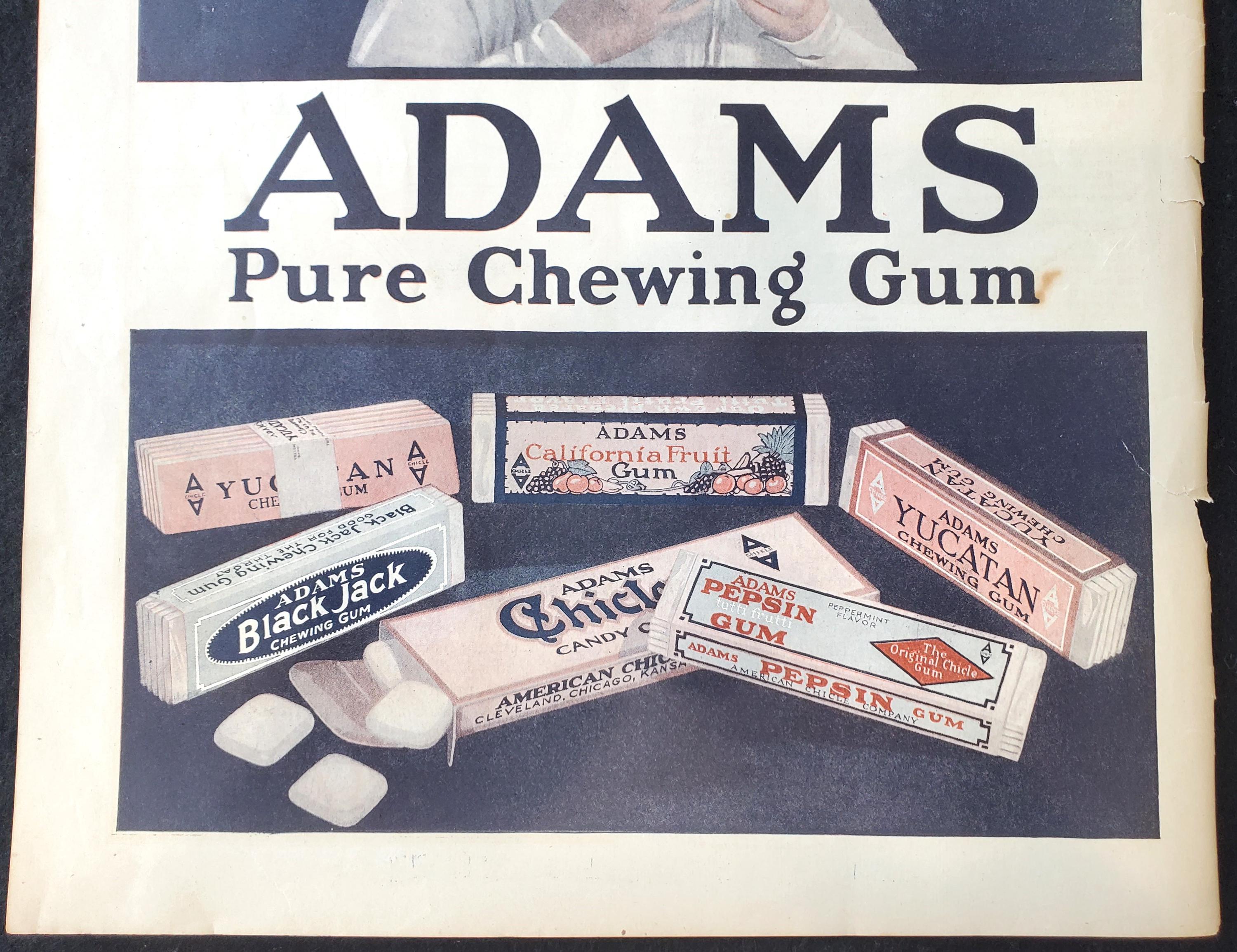 Vintage 1921 Adams Chewing Gum Print Ad - Etsy