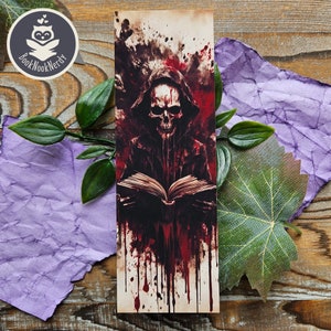 Horror Bookmark | Blood Spatter Bookmark | Perfect for Horror | Thriller Bookmark | Stationery | Book Lovers | BookNookNerdy