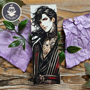 Bladwijzer Dark Vampire Prince: Gothic Paranormal Romance briefpapier, aanpasbaar, BookNookNerdy