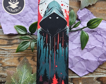 Marque-page artistique Dark Fantasy : Cadeau thriller mystérieux, personnalisable, BookNookNerdy