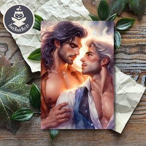 Segnalibro romantico / Uomini gay sexy / Uomini senza camicia / Segnalibro artistico orgoglio romantico / Cancelleria / Amanti dei libri / BookNookNerdy