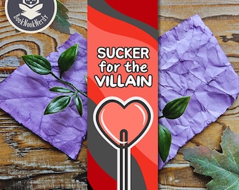 Sucker for the Villain Red Bookmark | Enemies to Lovers | Customizable Gift