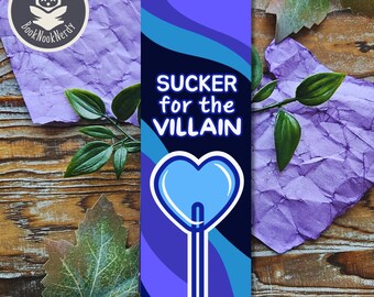 Sucker for the Villain Blue Bookmark | Enemies to Lovers | Customizable Gift