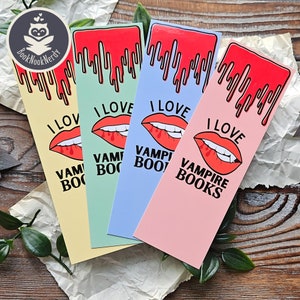 Vampire romance bookmark | I love vampire books | Romantic bookmark | Stationery | Book lovers | BookNookNerdy