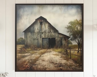 Rustic Barn Canvas Print: Vintage Farmhouse Wall Decor