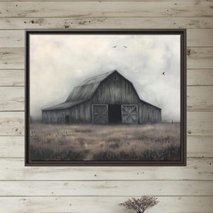 Farmhouse Barn Canvas Print: Vintage Rustic Country Wall Art