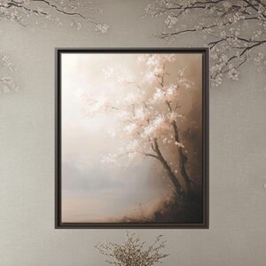 Cherry Blossom Wall Art Home Decor Bedroom Print Japanese Style Room Accent Blossom Canvas Framed Canvas Oriental Art Lover Gift Fine Art