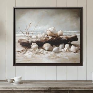 Seashell Canvas Print: Coastal Beach House Wall Art