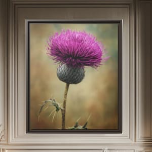 Framed Thistle Art Print Floral Home Decor Nature Wall Art Botanical Gift Rustic Wall Hanging Perfect for Any Room Botanical Fine Art